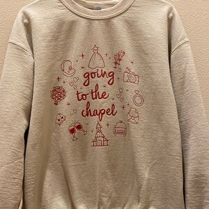 Going to the Chapel Graphic Sweatshirt - Cream with Red Print